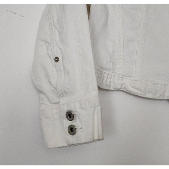 Levi's Girls - L - Trucker White Distressed Denim Jacket - Picture 6 of 9